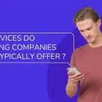 What Services Do Advertising Companies Near Me Typically Offer? Young man checking phone with a question on screen asking what services advertising companies near me typically offer — highlighting local digital marketing services by ZabTech Digital.